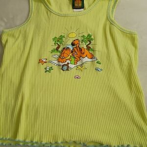 Vintage Garfield Yellow Print Women's Tank Top